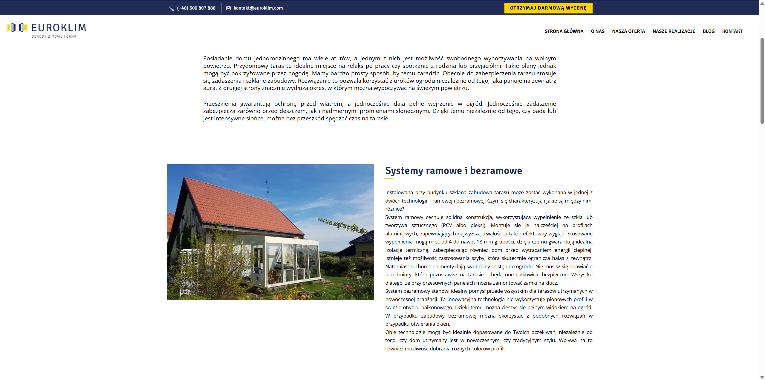 Szklana zabudowa tarasu jako sposób na energooszczędny dom