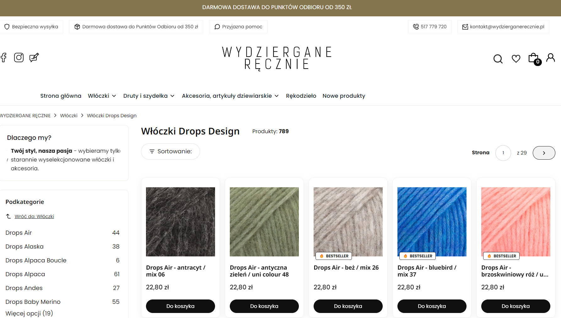 Porównanie włóczek Drops: Air, Alaska, Andes – która sprawdzi się najlepiej do Twojego projektu?