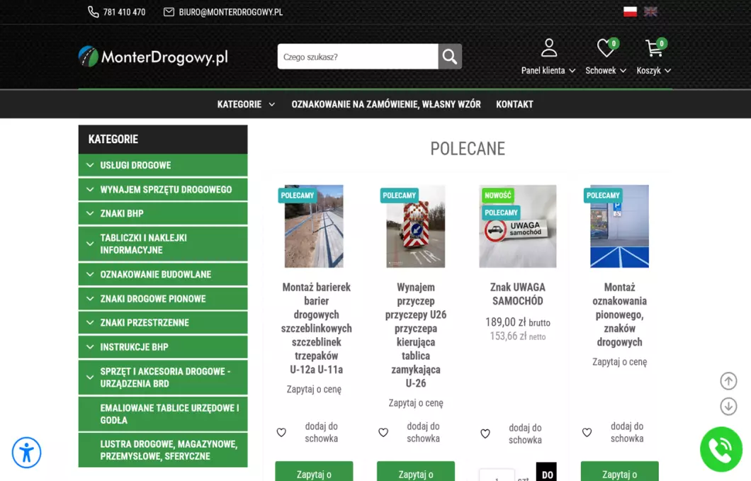 Zrzut ekranu strony